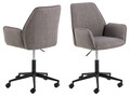 Scaun de birou Glenda, Actona, 59.5x61.5x99 cm, rotativ, tesatura structurata/otel, gri maro deschis