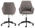 Scaun de birou Glenda, Actona, 59.5x61.5x99 cm, rotativ, tesatura structurata/otel, gri maro deschis