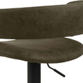 Scaun de bar Grace, Actona, 54.5x48.5x101 cm, rotativ, poliester/otel, verde olive