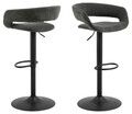 Scaun de bar Grace, Actona, 54.5x48.5x101 cm, rotativ, poliester/otel, gri inchis