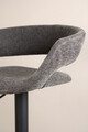 Scaun de bar Grace, Actona, 54.5x48.5x101 cm, rotativ, poliester/otel, gri inchis