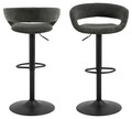 Scaun de bar Grace, Actona, 54.5x48.5x101 cm, rotativ, poliester/otel, gri inchis