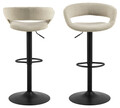 Scaun de bar Grace, Actona, 54.5x48.5x101 cm, rotativ, poliester/otel, bej nisip