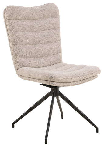 Scaun Grafton, Actona, 50.5x65x96.5 cm, rotativ, tesatura Boucle/otel, gri deschis