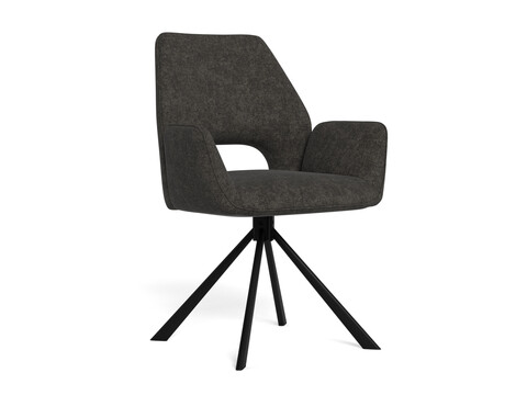 Scaun Graham, Actona, 59x62x87 cm, rotativ, poliester/otel, gri inchis