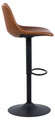 Scaun de bar Oregon, Actona, 47x51x110 cm, rotativ, piele ecologica/otel, brandy
