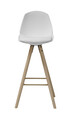 Scaun de bar Oslo, Actona, 46.5x49x105.5 cm, piele ecologica/otel, alb