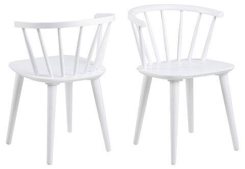 Scaun Ida, Actona, 51.5x51x75 cm, lemn de cauciuc, alb