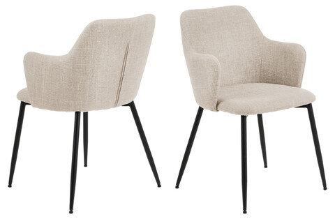 Scaun Ilsa, Actona, 54.5x60x84.5 cm, tesatura structurata/otel, bej