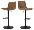 Scaun de bar Kimmy, Actona, 50x46x110.5 cm, rotativ, poliester/otel, camel