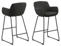 Scaun de bar Lisa, Actona, 52x53x100 cm, poliester/otel, gri inchis