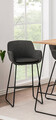 Scaun de bar Lisa, Actona, 52x53x100 cm, poliester/otel, gri inchis