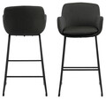 Scaun de bar Lisa, Actona, 52x53x100 cm, poliester/otel, gri inchis