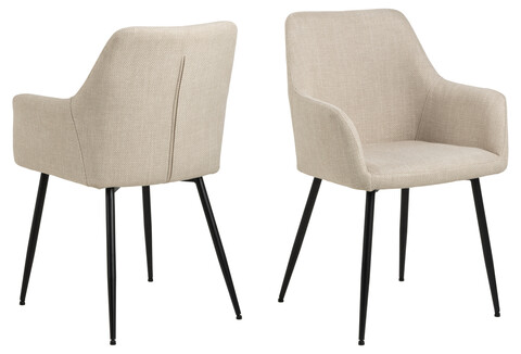 Scaun Lizzy, Actona, 59x59x85 cm, tesatura structurata/otel, bej