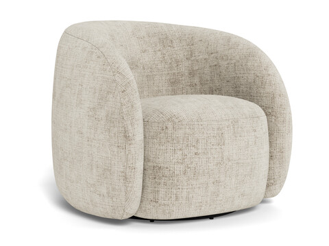 Fotoliu Lodi, Actona, 81x83x76 cm, rotativ, tesatura Chenille, bej