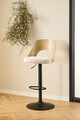 Scaun de bar Lucy, Actona, 47x50.5x113 cm, rotativ, poliester/otel, bej