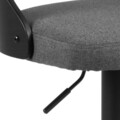 Scaun de bar Lucy, Actona, 47x50.5x113 cm, rotativ, poliester/otel, gri inchis