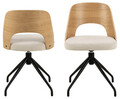 Scaun Lucy, Actona, 48x53x79 cm, rotativ, poliester/otel, bej
