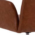 Scaun de birou Naya, Actona, 57x58.5x84 cm, rotativ, piele ecologica/otel, brandy