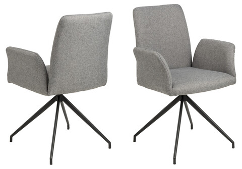 Scaun Naya, Actona, 59x59x88 cm, rotativ, poliester/otel, gri deschis