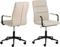 Scaun de birou Nolan, Actona, 52x60x93 cm, rotativ, tesatura structurata/otel, bej
