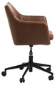 Scaun de birou Nora, Actona, 58x58x91 cm, rotativ, piele ecologica/otel, brandy