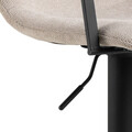 Scaun de bar Pablo, Actona, 50x53x114 cm, rotativ, tesatura structurata/otel, bej