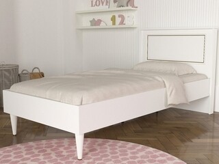 90x190 cm, Alb/Auriu, Single