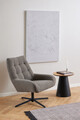 Fotoliu Paris, Actona, 73x76x89 cm, rotativ, tesatura Boucle/otel, grej