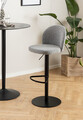 Scaun de bar Patricia, Actona, 44x50x109 cm, rotativ, tesatura Boucle/otel, gri