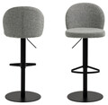 Scaun de bar Patricia, Actona, 44x50x109 cm, rotativ, tesatura Boucle/otel, gri