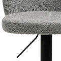 Scaun de bar Patricia, Actona, 44x50x109 cm, rotativ, tesatura Boucle/otel, gri