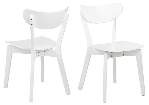 Scaun Roxby, Actona, 45x55x79.5 cm, lemn de cauciuc, alb