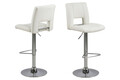 Scaun de bar Sylvia, Actona, 41.5x52x115 cm, rotativ, piele ecologica/otel, alb