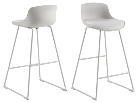 Scaun de bar Tina, Actona, 43x49x94 cm, piele ecologica/otel, alb