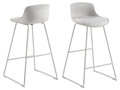 Scaun de bar Tina, Actona, 43x49x94 cm, piele ecologica/otel, alb