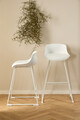 Scaun de bar Tina, Actona, 43x49x94 cm, piele ecologica/otel, alb