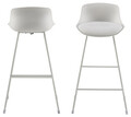 Scaun de bar Tina, Actona, 43x49x94 cm, piele ecologica/otel, alb