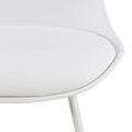 Scaun de bar Tina, Actona, 50x49x84 cm, piele ecologica/otel, alb