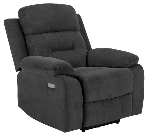 Fotoliu cu recliner Vansbro, Actona, 92x96x98 cm, poliester/otel, gri inchis