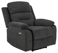 Fotoliu cu recliner Vansbro, Actona, 92x96x98 cm, poliester/otel, gri inchis