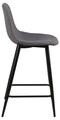 Scaun de bar Wilma, Actona, 43.5x48.5x91 cm, poliester/otel, gri deschis