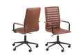 Scaun de birou Winslow, Actona, 51x58x103 cm, rotativ, piele ecologica/otel, brandy