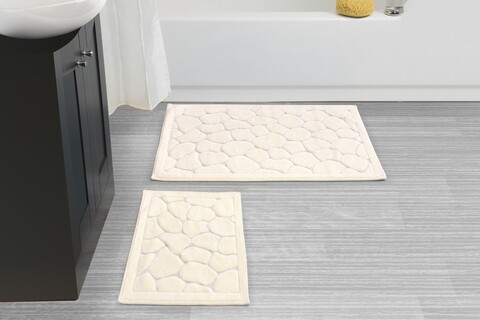 Set covorase de baie, L'essentiel Maison, Cottonkt 000132, Crem