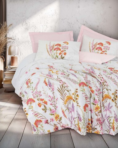 Lenjerie de pat pentru o persoana, L'essentiel Maison, Lilura, Bumbac Ranforce , Roz