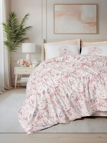 Lenjerie de pat pentru o persoana, L'essentiel Maison, Serava, Bumbac Ranforce , Roz somon