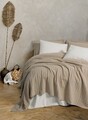Set cuvertura pique dubla, L'essentiel Maison, Vilo, Bumbac, Bej