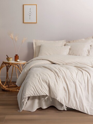 Lenjerie de pat dubla, L'essentiel Maison, Esmira, 25% in / 75% bumbac, Bej