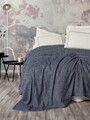 Set cuvertura pique dubla, L'essentiel Maison, Loom, Viscoza;Bumbac, Albastru inchis