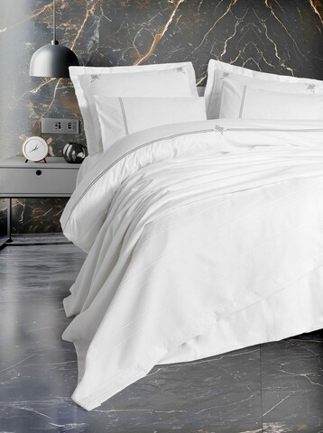 Double Quilt Cover Set & Pique, L'essentiel Maison, Guher, Bumbac, Alb